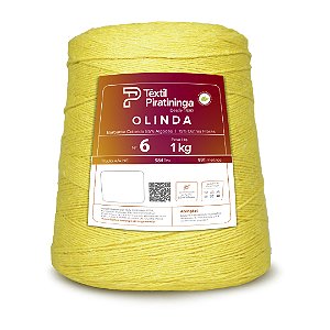 Barbante Olinda Têxtil Piratininga 1kg Fio 6 - Amarelo Canário