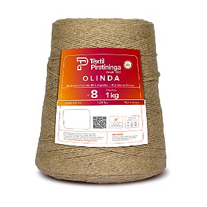 Barbante Olinda Têxtil Piratininga 1kg Fio 8 - Marrom Claro