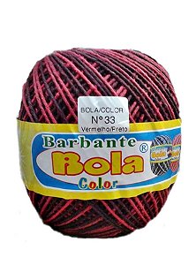 Barbante 200m Bola Color - Vermelho/Preto