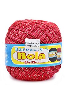 Barbante 200m Bola Color Brilho Vermelho/Ouro