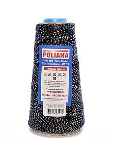 Linha Poliana Brilho 500m - Preto/Prata