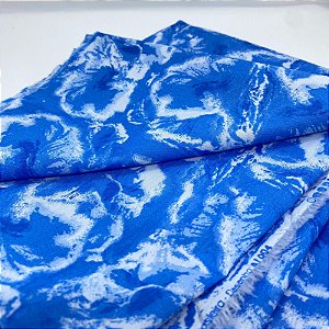Tecido Tricoline Mármore 1,40x1,00m Azul