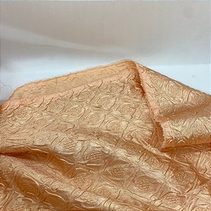 Tecido Jacquard Adamascado 3D Salmão 1,45m