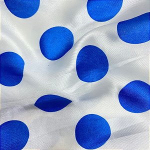 Tecido Cetim Branco poÃ¡ Azul 1,40m DecoraÃ§Ã£o de Festas e Fantasias