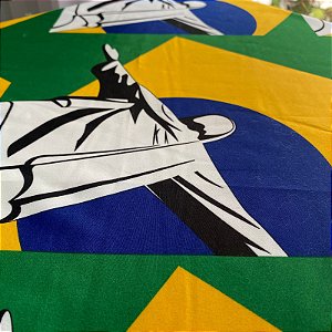 Microfibra Estampada Brasil Cristo Redentor 1,58x1,00m Copa do Mundo