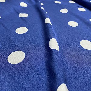 Tecido Viscose Azul Pastel Poá 1,45m Para Roupas