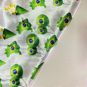 Tecido Estampado Torcedor do Brasil 1,45m Copa do Mundo