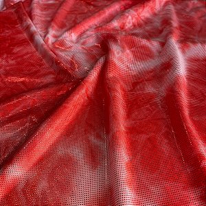 Malha Liganete TaiDay Vermelha 1,60x1,00m Tecido Por metro