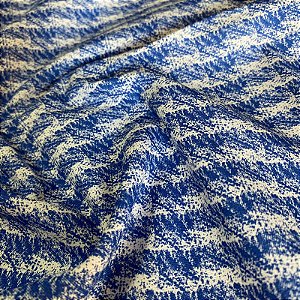 Tecido Tricoline Estampa Tweed Azul 1,40m - Conjuntos Femininos Cropped - por metro