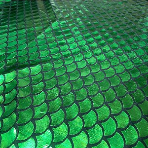 Tecido Sereia Malha Holográfica Verde 1,45m - Para Fantasias e Saias