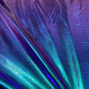 Tecido Vinil com Elastano Holográfico Azul - 1,50m