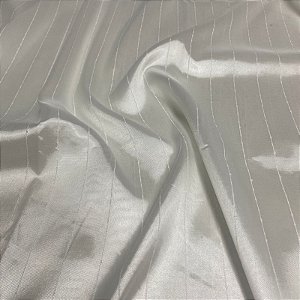 Tecido Voil Tafetá Branco Listrado 3,00x1,80m Para Cortinas