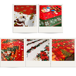 Toalha de Mesa Pvc Térmica Natalina 1,40m Decoração de Natal