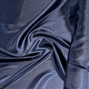 Cetim Azul Marinho Charmousse 1,40x1,00m Para Roupas e Decorações