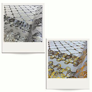 Toalha de Mesa Rendada Dourada e Prata Pvc Metalizada 1,40m Ano Novo Decoração 2025