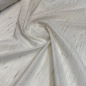 Tecido Voil Trabalhado Bege Listras 3,00x1,00m para Cortinas e Decorações