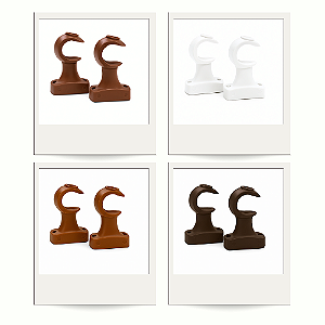 KIT 2 Suportes Para Cortina 28mm Plástico PVC Sala Decor