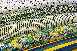 Tecido Malha Estampada Brasil Verde Amarelo 1,80m Para Decorações e Moda Copa do Mundo