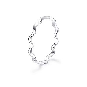 Anel de Prata Zig Zag Arredondado