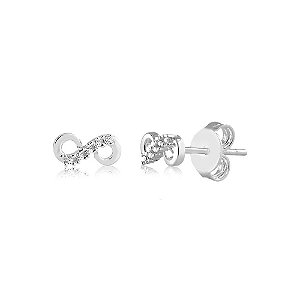 Brinco de Prata Infinito com Zircônias