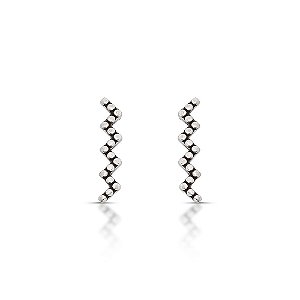 Brinco De Prata Estilo Ear Cuff Zig Zag