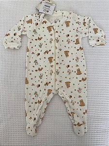 Macacão de Zíper Algodão Egípcio Bichinhos Vancouver Mini Bear