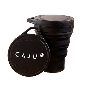 COPO RETRÁTIL SILICONE MENOS 1 LIXO - CAJU - PRETO