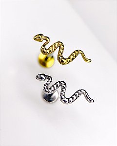 Piercing Labret com Serpente Surya - Titânio