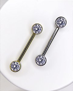 Piercing Barbell com Cristal - Titânio