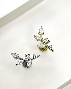 Piercing Labret com Ramo de Zircônias Navet - Titânio