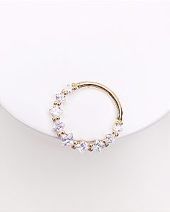 Piercing Argola Serena com Zircônias - Ouro 14k