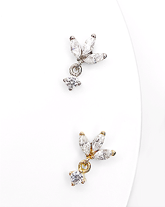 Piercing Labret Lys Blanc - Ouro 14k