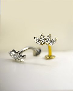 Piercing Bananabell com Cluster Navet - Titânio