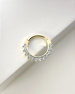 Piercing Argola Íris com Zircônias - Ouro 14k