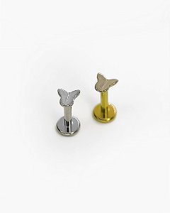 Piercing Labret com Mini Borboleta - Titânio