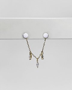 Charm Lune com Pingentes - Ouro 14k