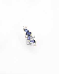 Piercing Labret Classic Azul - Ouro 14k