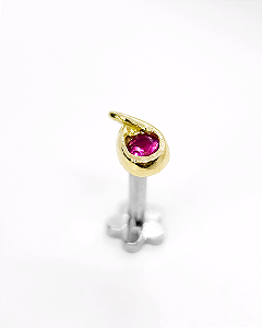 Piercing Labret Lágrima Real - Ouro 18k