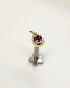 Piercing Labret Lágrima Real - Ouro 18k