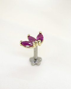 Piercing Labret Rubra Lua - Ouro 18k
