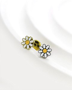 Piercing Labret com Margarida - Titânio