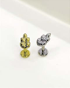 Piercing Labret com Ramo de Trigo - Titânio