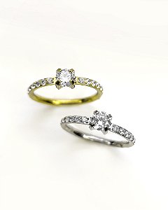 Piercing Argola com Zircônia Solitário - Titânio