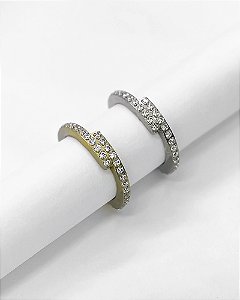 Piercing Argola com Zircônias Cruzadas - Titânio