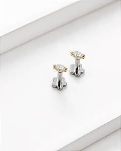 Piercing Labret Navet Moissanite - Ouro 18k
