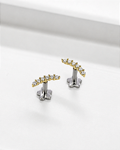 Piercing Labret Classic Moissanite - Ouro 18k