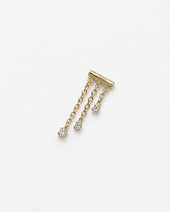 Piercing Labret Cascade Moissanite - Ouro 18k