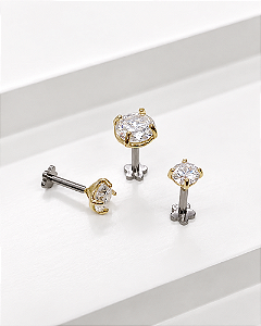 Piercing Solitário Cartier Moissanite - Ouro 18k