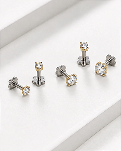 Piercing Solitário Cartier Moissanite - Ouro 18k