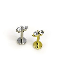 Piercing Labret com Mini Duplo - Titânio